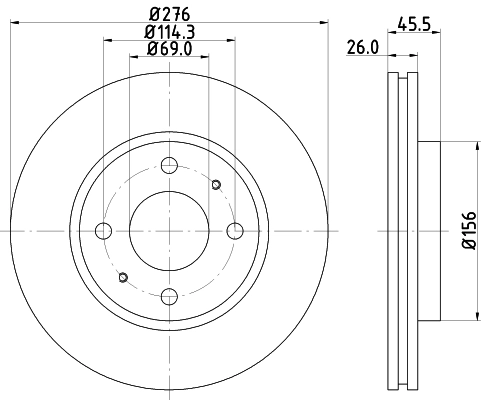 Диск гальмівний передній Allied Nippon ADC0364V