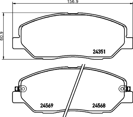 Купити 581012BA10 Korea (oem) Колодки гальмівні передні, дискові
