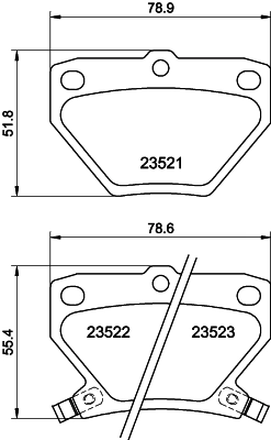 Колодки гальмівні задні, дискові на Toyota Matrix  