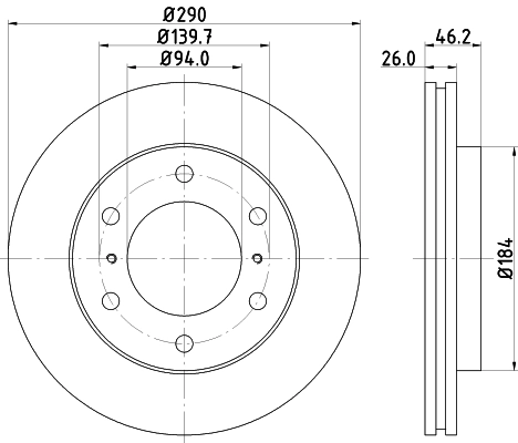 Диск переднього гальма ADG BDF019 ціна, від 32.59 USD