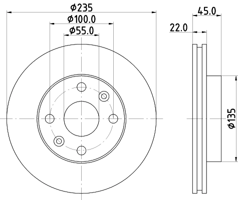 Диск гальмівний передній Parts-Mall KDX7433251