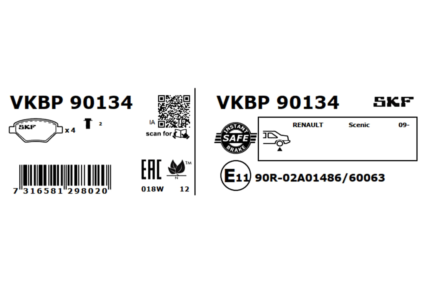 Задні гальмівні колодки SKF VKBP90134 ціна, від 19.00 USD