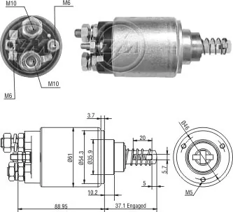 Втягуюче реле стартера PE861202 Prestolite