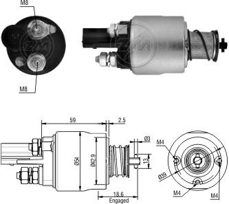 ZM1498 ZEN Тягове реле стартера