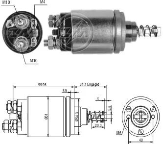 A0001528310 Mercedes Тягове реле стартера