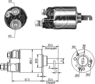 Тягове реле стартера на Honda Accord III CA4, CA5