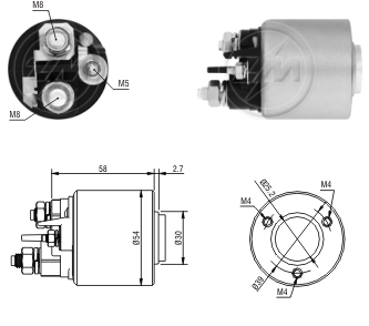 Втягуюче реле стартера AME0059 Magneti Marelli