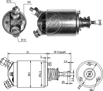 Тягове реле стартера на Volkswagen Caddy III 2KB, 2KJ, 2CB, 2CJ