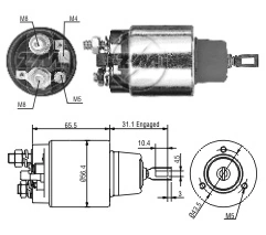 SS402 Standard Тягове реле стартера