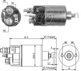 28150BZ010 Daihatsu Тягове реле стартера
