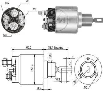SS0025S AS/Auto Storm Тягове реле стартера