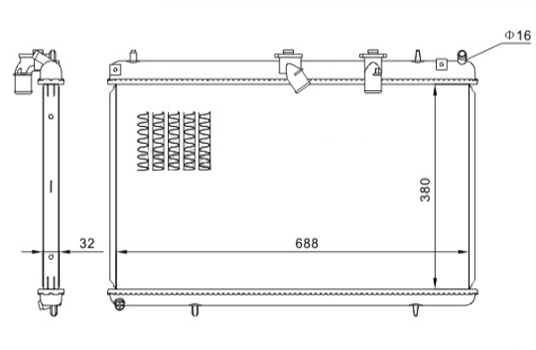 Радіатор основний Polcar 5748082 ціна, від 119.46 USD