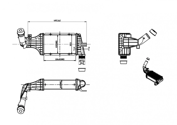 Система охолодження наддувочного повітря Opel Astra G купе (F07) (1998 - 2005) ціна, від 38.54 USD