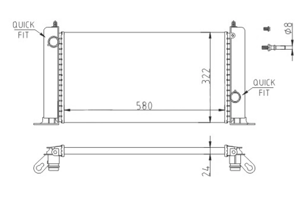 Радіатор основний Polcar 303008A2 ціна, від 39.16 USD