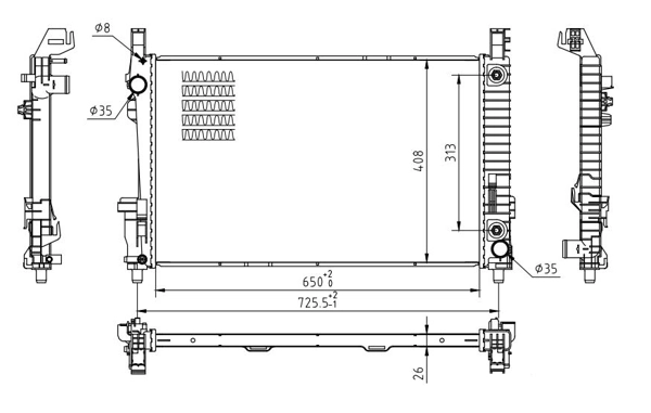 Радіатор основний Polcar 5006083 ціна, від 81.68 USD