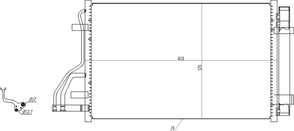 Конденсатор кондиціонера TYC 606HN2036 ціна, від 72.22 USD