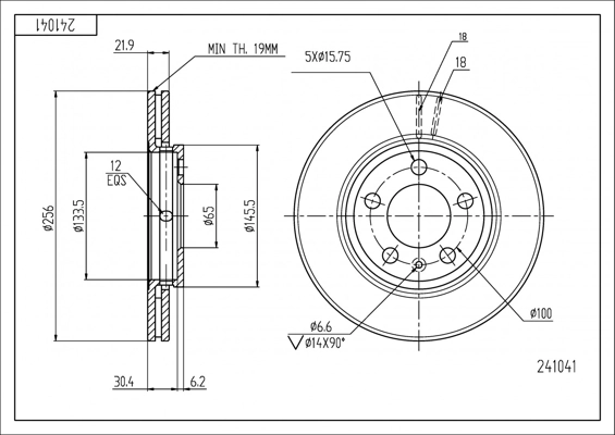 1618882780 Peugeot/Citroen Гальмо дискове переднє