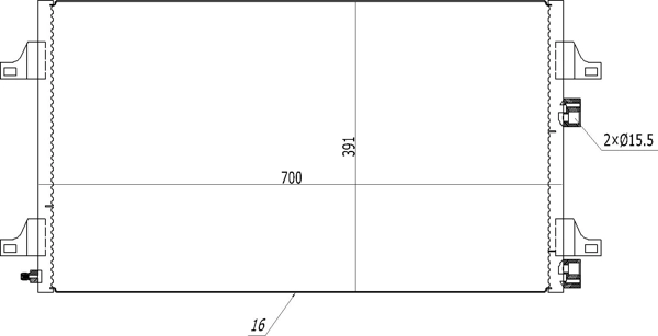 Радіатор охолодження кондиціонера Polcar 6037K8C2S
