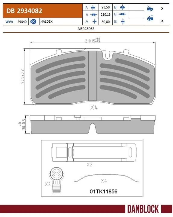 Задні гальмівні колодки 07P29340 SBP