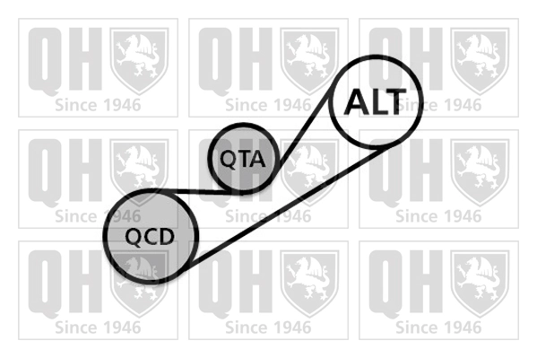 QDK86 QUINTON HAZELL Ремінь приводний, агрегатів, комплект