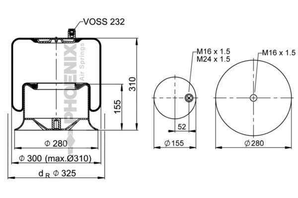 Пневмоподушка/пневморессора моста Mercedes A9743200217