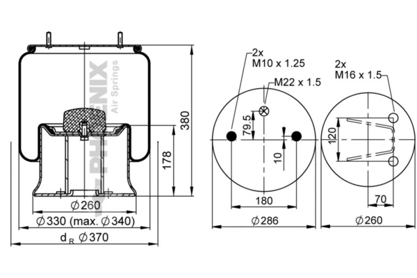 Пневмоподушка задня Blacktech RML75134C