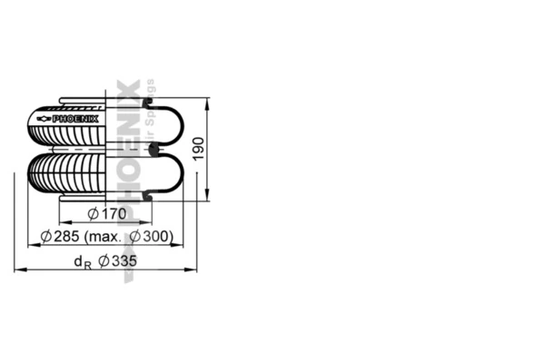 Пневмоподушка/Пневморессора моста 2C280175S Blacktech