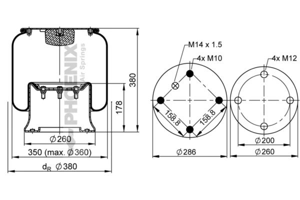 Купити RML75134C Blacktech Пневмоподушка/Пневморессора моста заднього