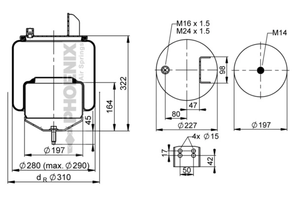 Пневмоподушка/Пневморессора моста Blacktech RML78914C ціна, від 32.67 USD