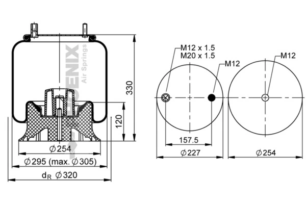Купити RML75268CP8 Blacktech Пневмоподушка/Пневморессора моста