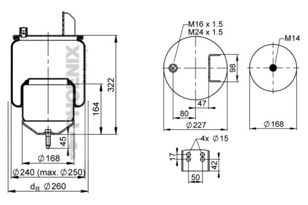 Пневмоподушка/Пневморессора моста Blacktech RML77527C ціна, від 34.50 USD