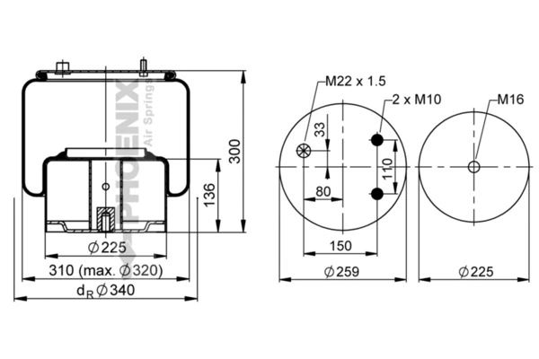 Пневморессора задня Blacktech RML7947C10 ціна, від 74.68 USD