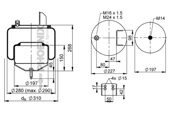 Пневмоподушка/Пневморессора моста Blacktech RML77804 ціна, від 41.08 USD