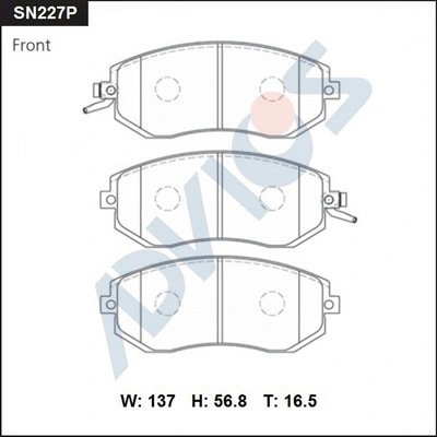 SN227P Advics Передні гальмівні колодки