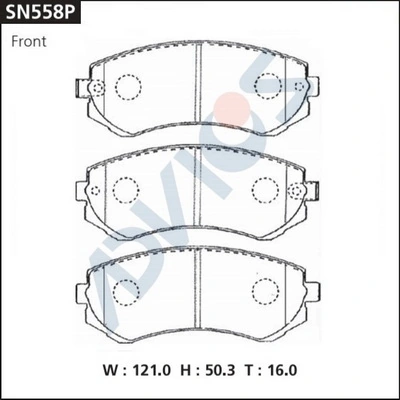 SN558P Advics Передні гальмівні колодки