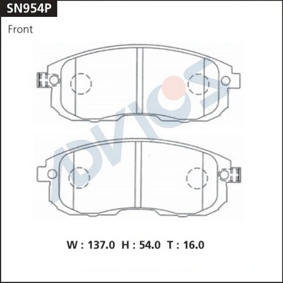 SN954P Advics Передні гальмівні колодки