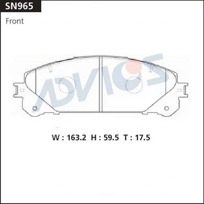 SN965 Advics Передні гальмівні колодки