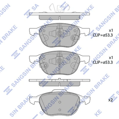 Передні тормозні колодки SB23723 Shafer