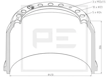 Купити A3054230401 Mercedes Барабан гальмівний задній