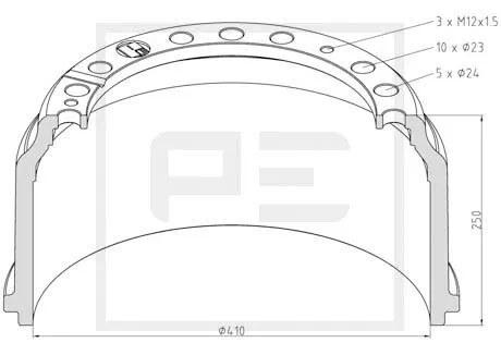 Купити A3874210101 Mercedes Барабан гальмівний передній