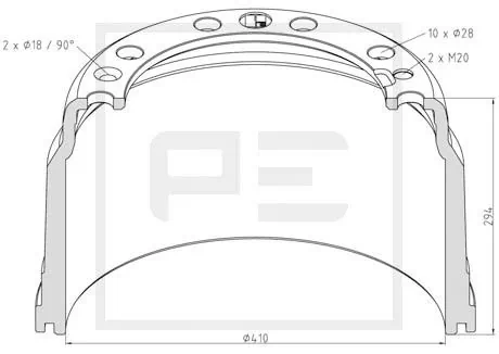 Барабан гальмівний задній 1001545 Ford