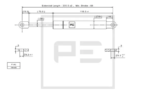 01044600A PE Automotive Амортизатор регулювання сидіння