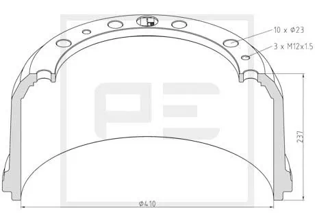 Барабан гальмівний передній Mercedes A6584210001
