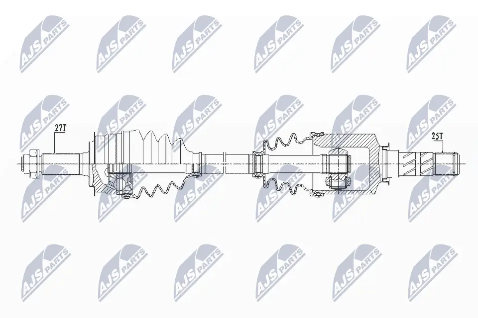 NPWSB027 NTY Приводи передніх коліс (вали карданні піввісь переднього моста)