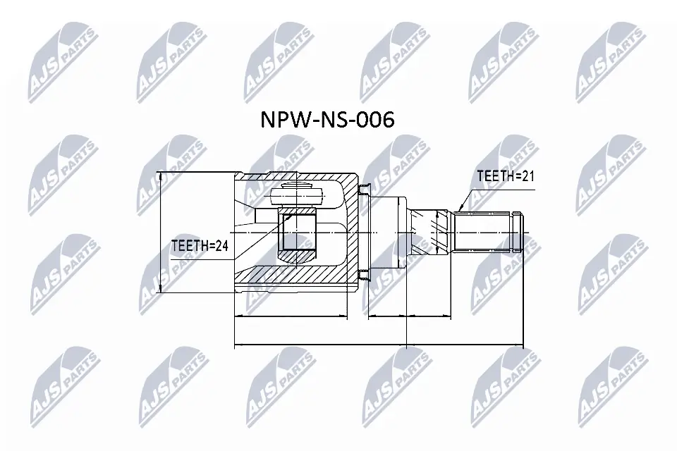 NPWNS006 NTY Шарнір кутових швидкостей внутрішній задній