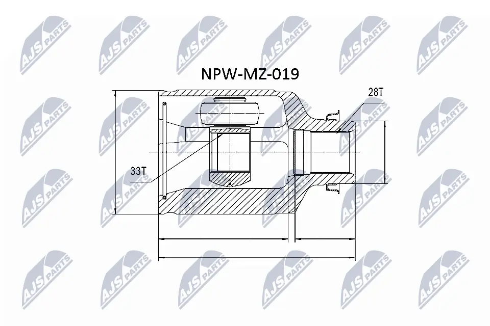 NPWMZ019 NTY ШРКШ внутрішній, передній, правий
