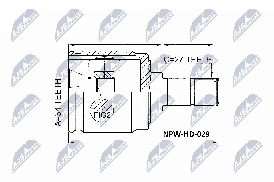 Шарнір кутових швидкостей передній лівий Posterparts BB6702 ціна, від 34.10 USD