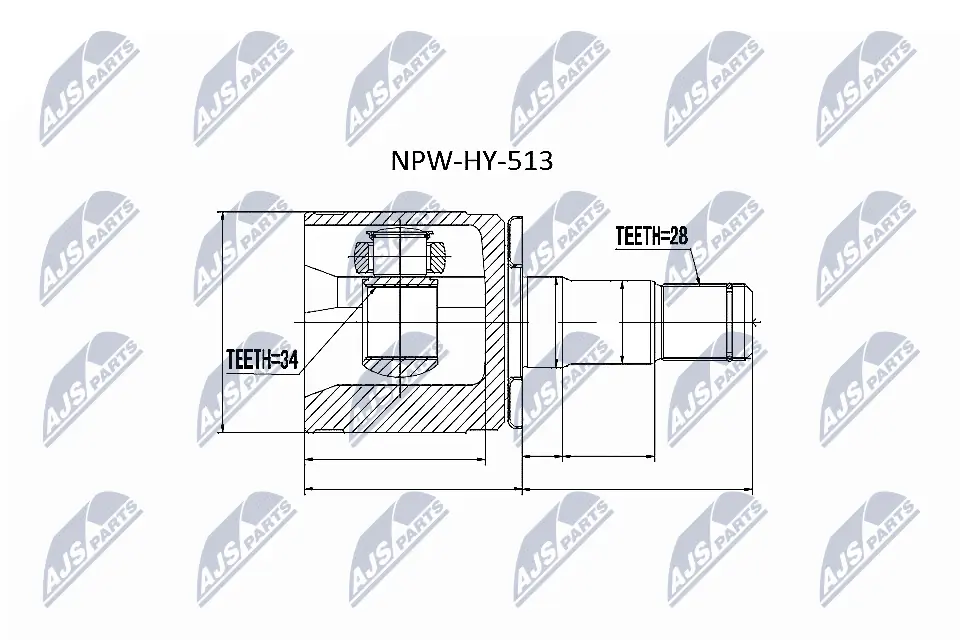 NPWHY513 NTY Шарнір кутових швидкостей передній лівий