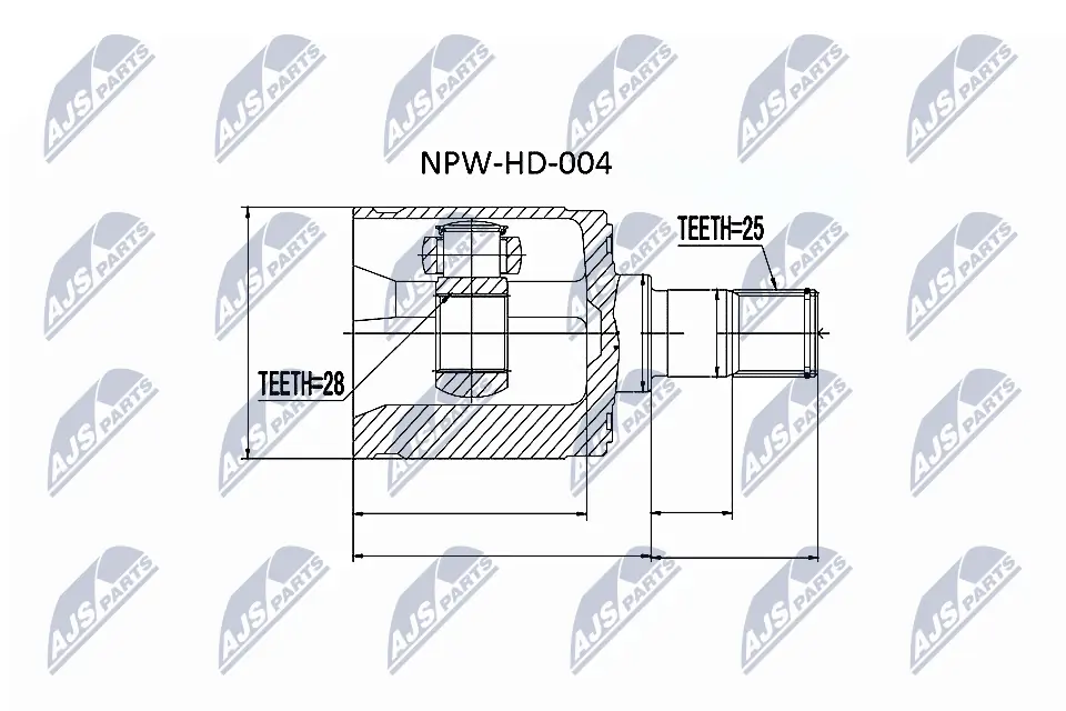 NPWHD004 NTY ШРКШ внутрішній, передній, правий