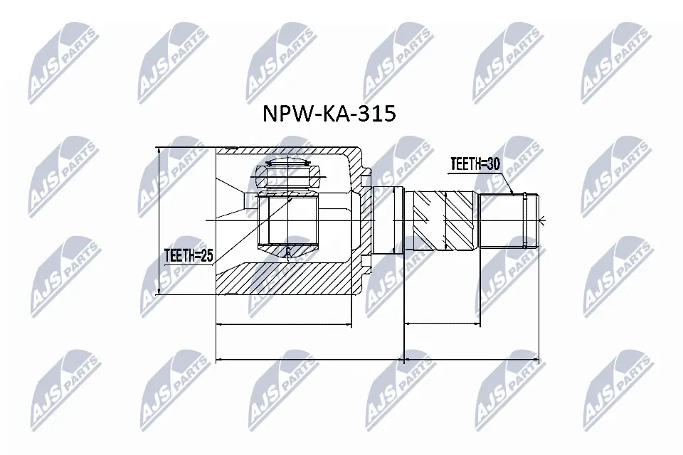 NPWKA315 NTY Шарнір кутових швидкостей передній лівий